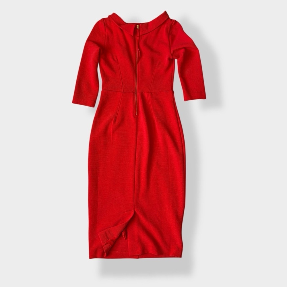Boden Marissa Vibrant Red Midi Dress Power Red Sheath Holiday 6 Long Runs Small - Picture 8 of 14